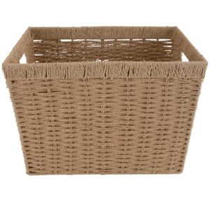 Simplify Dutch Weave Small Storage Basket | Dimensions: 12"x 10"x 8" | Dutch Weave Design | Storage Organization | Paper Rope Material | Great Closets | Display