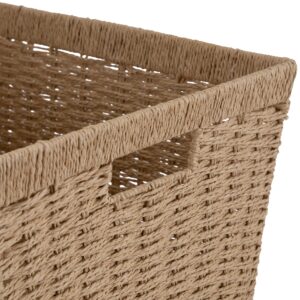 Simplify Dutch Weave Small Storage Basket | Dimensions: 12"x 10"x 8" | Dutch Weave Design | Storage Organization | Paper Rope Material | Great Closets | Display