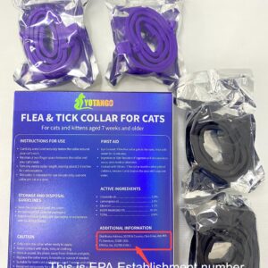 4 Pack Flea Collar for Cats 32Months Flea Tick Prevention for Cats Waterproof Cat Flea Collar Natural Cat Flea Tick Treatment Adjustable Flea Tick Collar for Cats Kittens(Black&Purple)