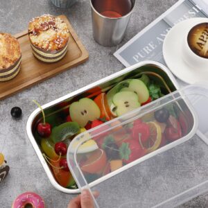 Suttmin 8 Pcs Hotel Pan with PP Plastic Lid Steam Table Pan Stainless Steel Restaurant Pans 1/4 Size Catering Pans Food Prep Pan Restaurant Anti Clogging Steamer for Buffet Hotel (2.5 Inch Deep)