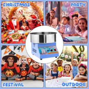 WHALEMOTOR Commercial Cotton Candy Machine, Blue Electric Cotton Candy Maker Machine for Family Events, Candy Floss Machine for Kids, Birthday Party Outside, Ballgames, Church