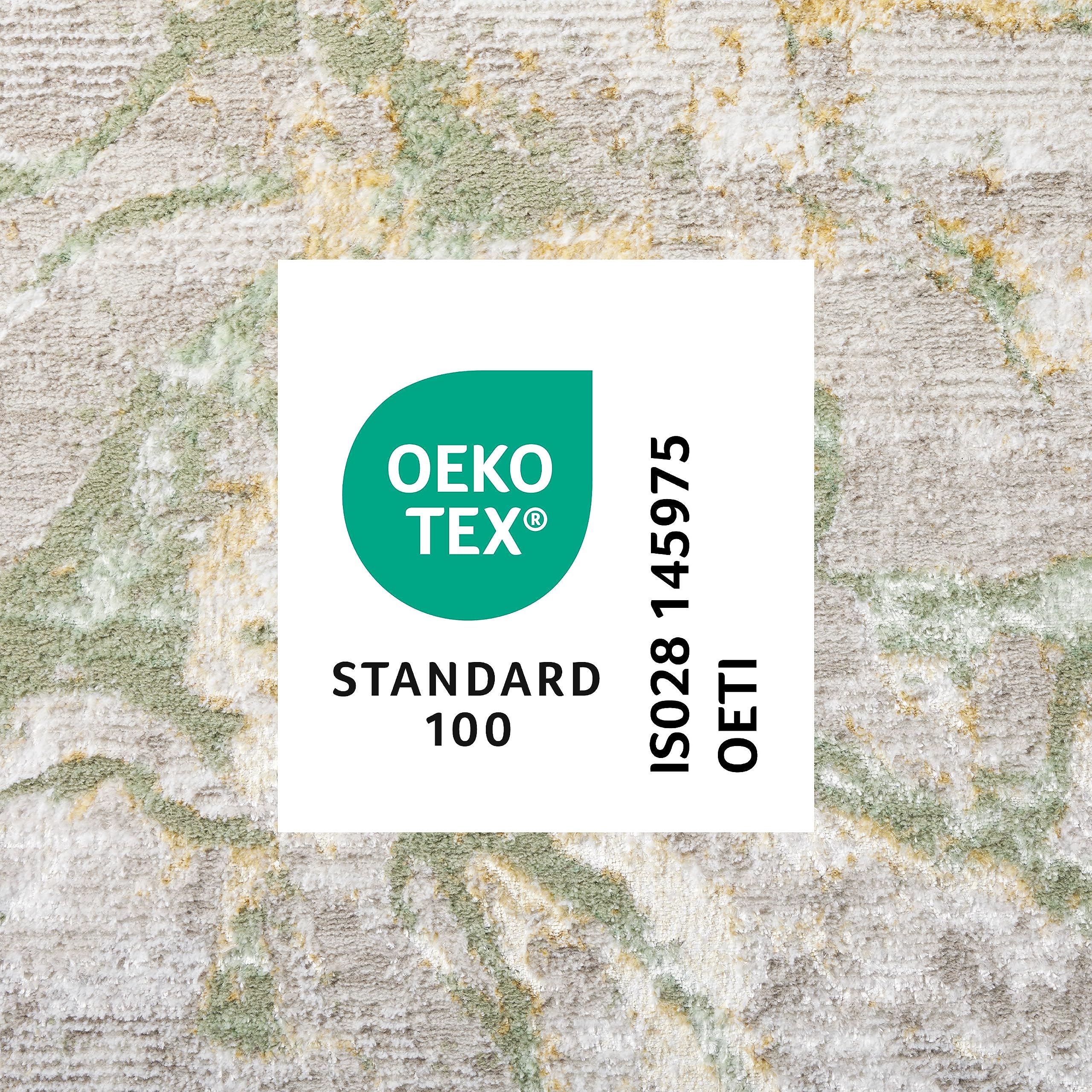 TOWN & COUNTRY LUXE Opaline Bold Marble Area Rug with Glam Metallic Ribbed Texture Pile, Sage Green, 7'10"x10'2"