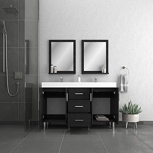 Alya Bath Ripley Bathroom Vanity, 60", Black