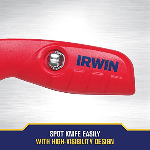 IRWIN Utility Knife, Self-Retracting for Safety (2088600), Red (Pack of 2)