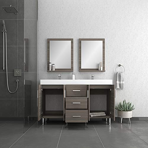 Alya Bath Ripley Bathroom Vanity, 60", Gray