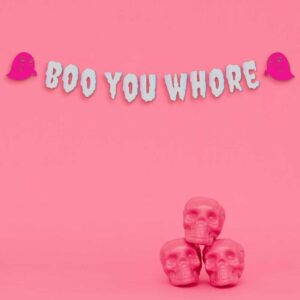 badass balloon co halloween party banner (boo you whore)