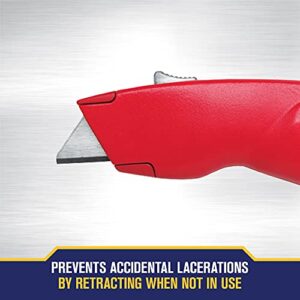 IRWIN Utility Knife, Self-Retracting for Safety (2088600), Red (Pack of 2)