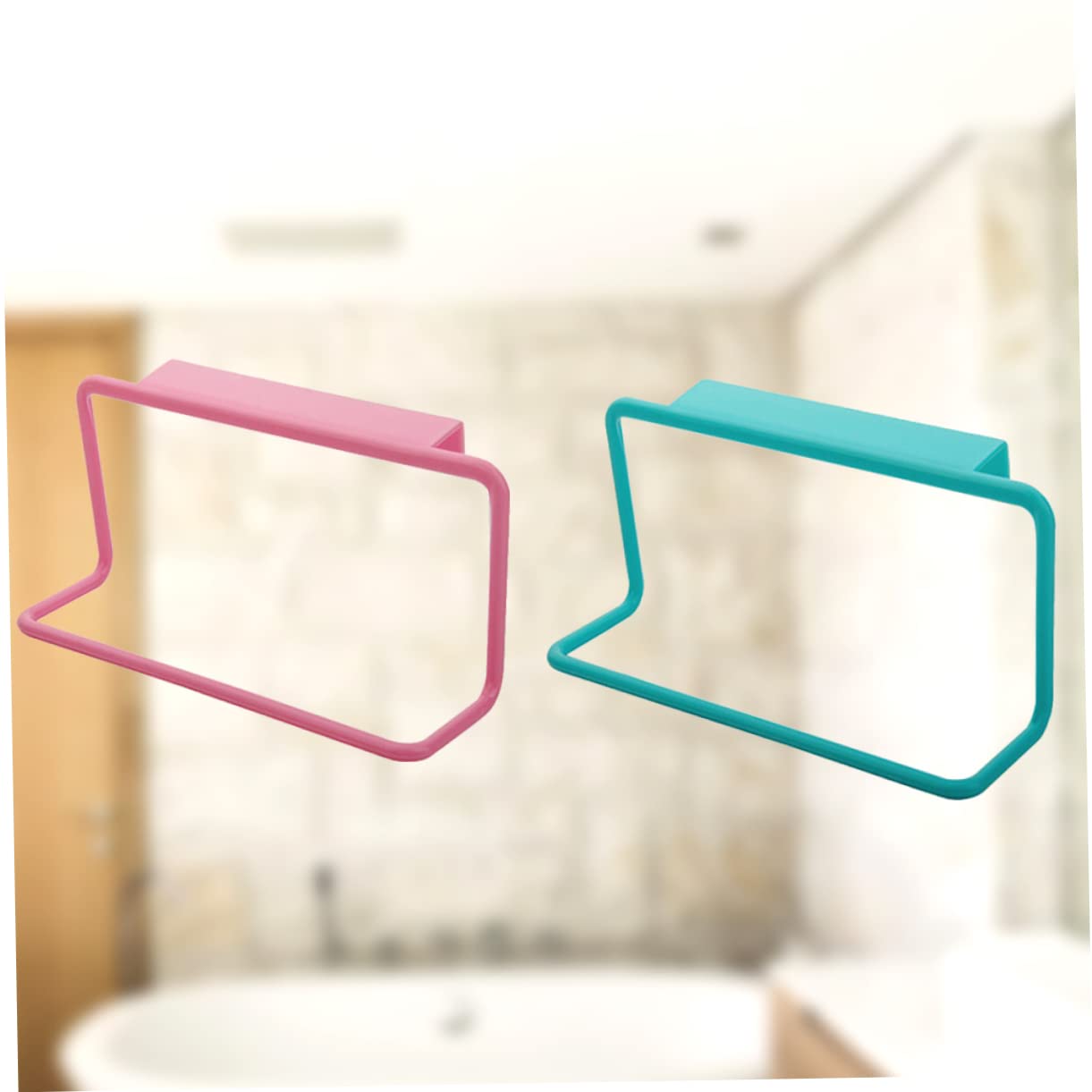 Cabilock Rag Hanger 2pcs Towel Holder Clothes Rack Hangers Duster Cloth Shelf Duster Cloth Hanger Towel Shelf Rag No Trace Bathroom Towel Shelves