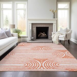 Addison Rugs Chantille ACN140 Orange 2'6" x 3'10 Indoor Outdoor Area Rug, Stain Resistant, Machine Washable, Non Shedding, Bedroom, Living Room, Dining Room, Kitchen Rug