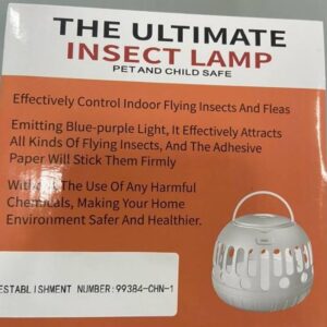 2 Pack Flea Traps for Inside Your Home Mosquito Trap Gnat Traps for House Indoor UV Night Light Bug Catcher with 10 Flying Insect Trap Refill & 4 LED Light Modes Attractant Catcher for Home Office