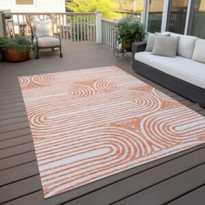 Addison Rugs Chantille ACN140 Orange 2'6" x 3'10 Indoor Outdoor Area Rug, Stain Resistant, Machine Washable, Non Shedding, Bedroom, Living Room, Dining Room, Kitchen Rug