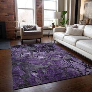 Addison Rugs Chantille ACN558 Purple 5' x 7'6 Indoor Outdoor Area Rug, Stain Resistant, Machine Washable, Non Shedding, Bedroom, Living Room, Dining Room, Kitchen Rug