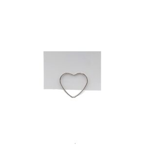 TAODAN 20PCS Silver Table Number Holders Heart Shape Place Card Holder Playing Card Holders Table Picture Stands Mini Photo Holder for Wedding Birthday Bridal Baby Shower Party