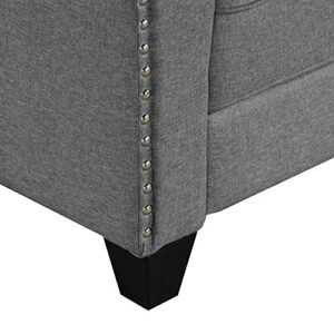 FANYE 3 Pieces Living Room Furniture Sets Include, Loveseat and Armchair, Linen Fabric Upholstered Sectional Classical Rivets Decor and Tufted Back Cushions, Retro Gray Sofa & Couch