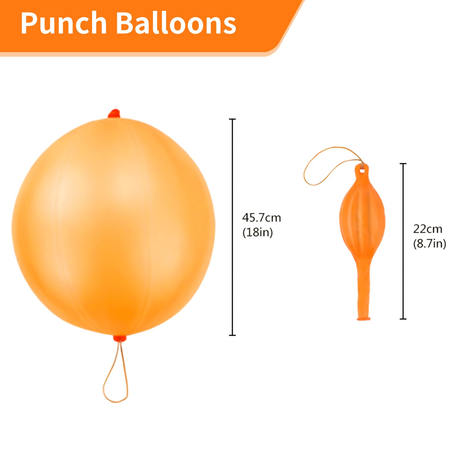 RUBFAC 25 Punch Balloons Punching Balloon Heavy Duty Party Favors For Kids, Bounce Balloons with Rubber Band Handle for Birthday Party