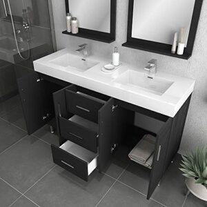 Alya Bath Ripley Bathroom Vanity, 60", Black