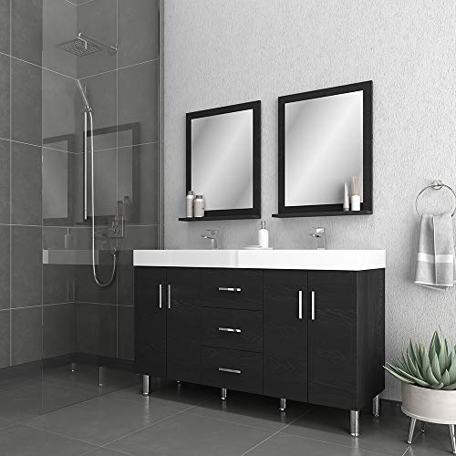 Alya Bath Ripley Bathroom Vanity, 60", Black