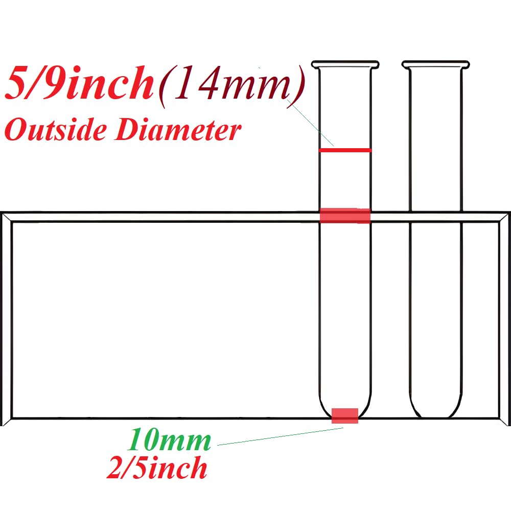 2 Pack Acrylic Test Tube Rack, 24Wells, for 5/9“ OD Tube (13 ±0.1mm，MAX for 14mm) Centrifuge Tube Holder for Labortory Holder Lab Test Tube Transparent