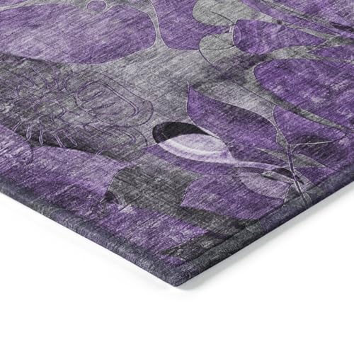 Addison Rugs Chantille ACN558 Purple 5' x 7'6 Indoor Outdoor Area Rug, Stain Resistant, Machine Washable, Non Shedding, Bedroom, Living Room, Dining Room, Kitchen Rug