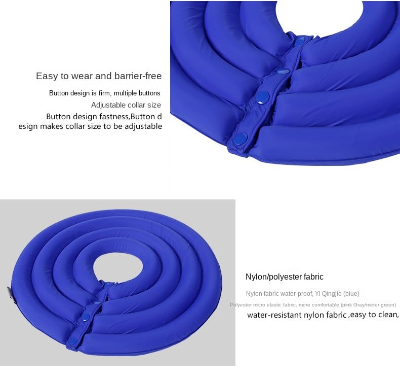 Dog Cone Collar, Inflatable Dog Neck Donut Collar Alternative After Surgery, Soft Protective Recovery Cone for Small Medium Large Dogs and Cats Puppies - Alternative Collar (Dark Blue,XL)