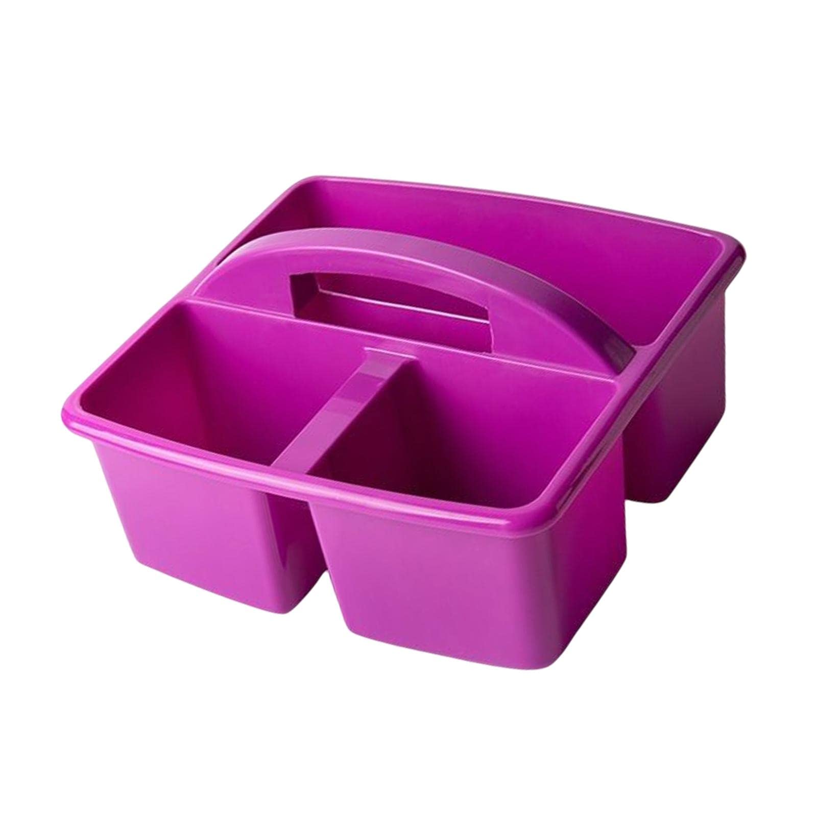 Duiaynke Storage Caddy, with Handles and 3slots Compartments Storage Basket, for Office Home Children's Room School Supplies (Purple)