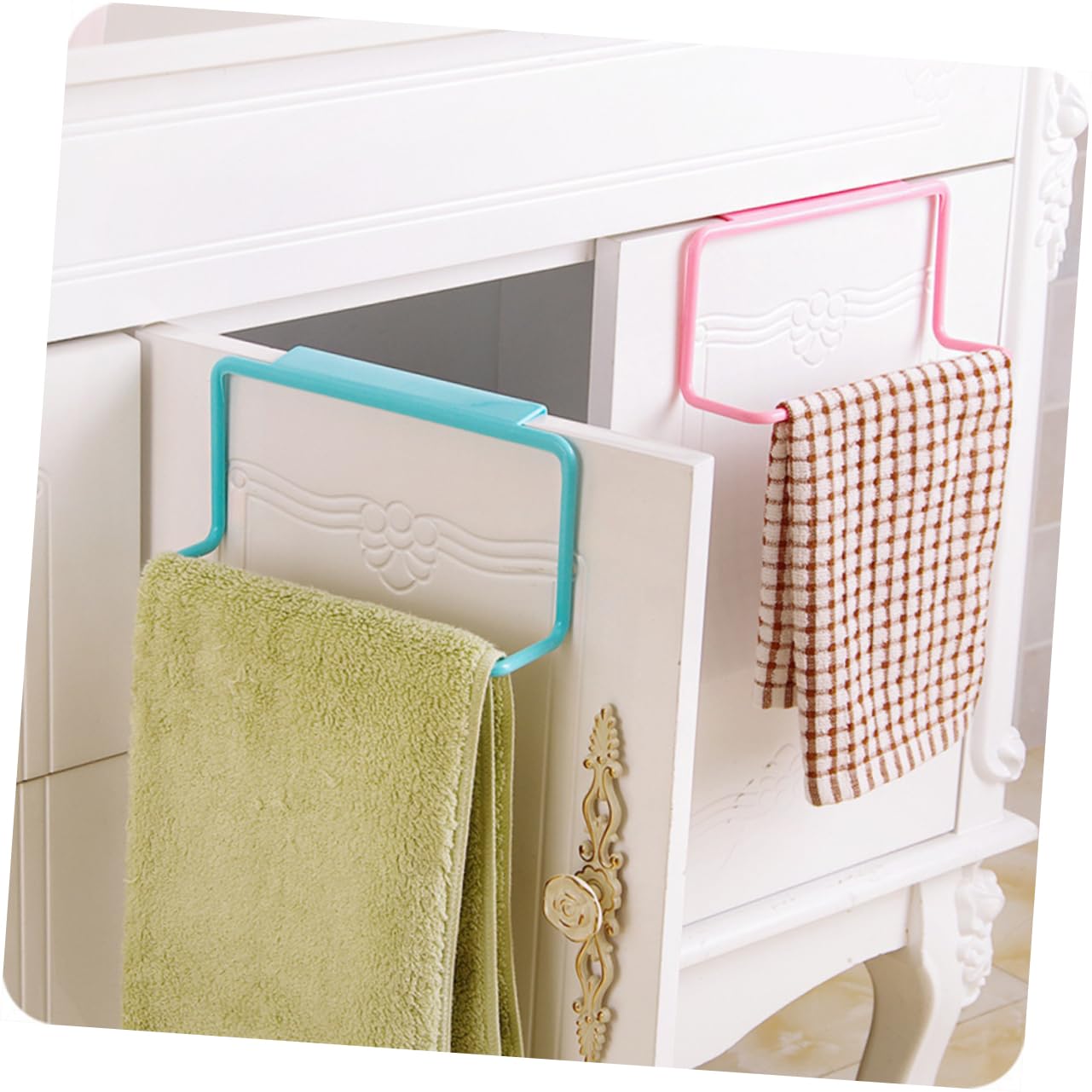 Cabilock Rag Hanger 2pcs Towel Holder Clothes Rack Hangers Duster Cloth Shelf Duster Cloth Hanger Towel Shelf Rag No Trace Bathroom Towel Shelves