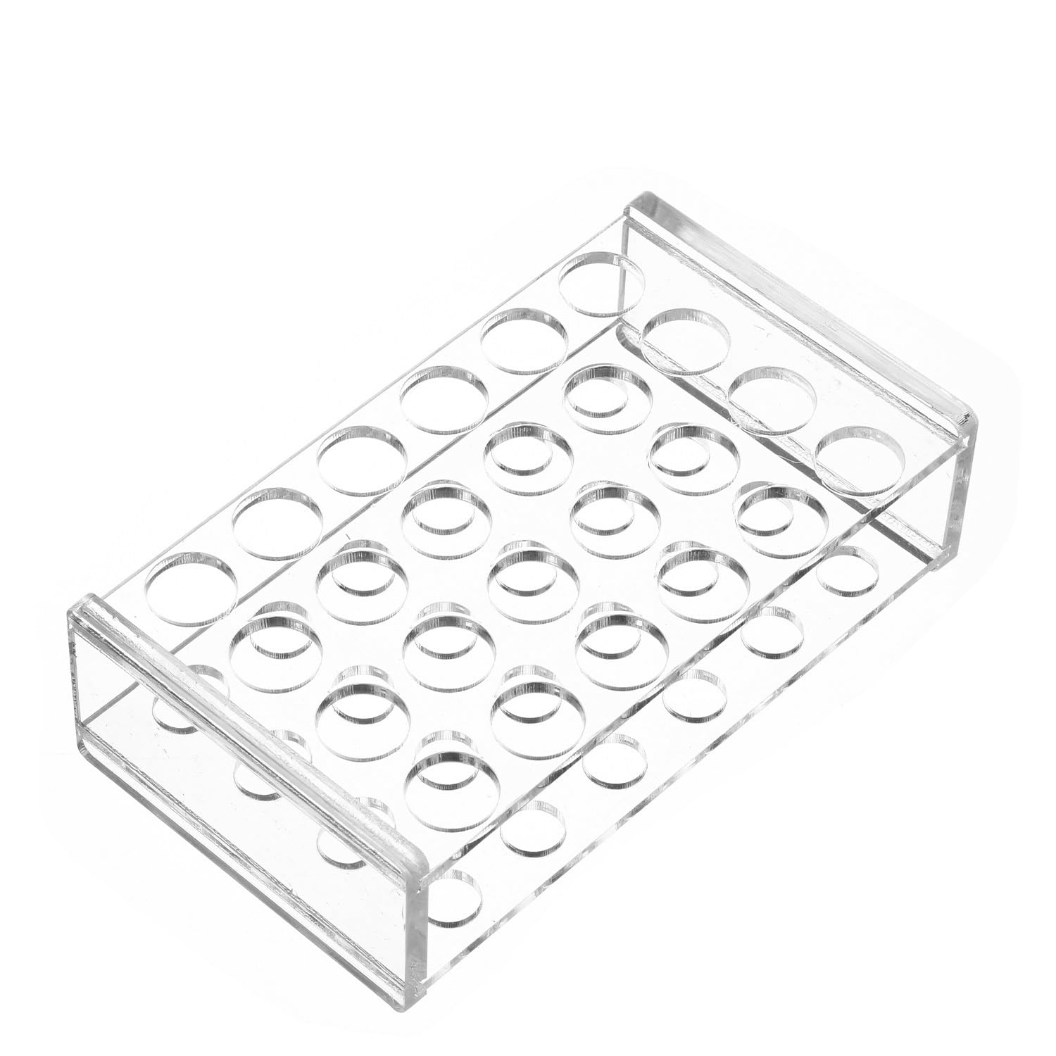 2 Pack Acrylic Test Tube Rack, 24Wells, for 5/9“ OD Tube (13 ±0.1mm，MAX for 14mm) Centrifuge Tube Holder for Labortory Holder Lab Test Tube Transparent