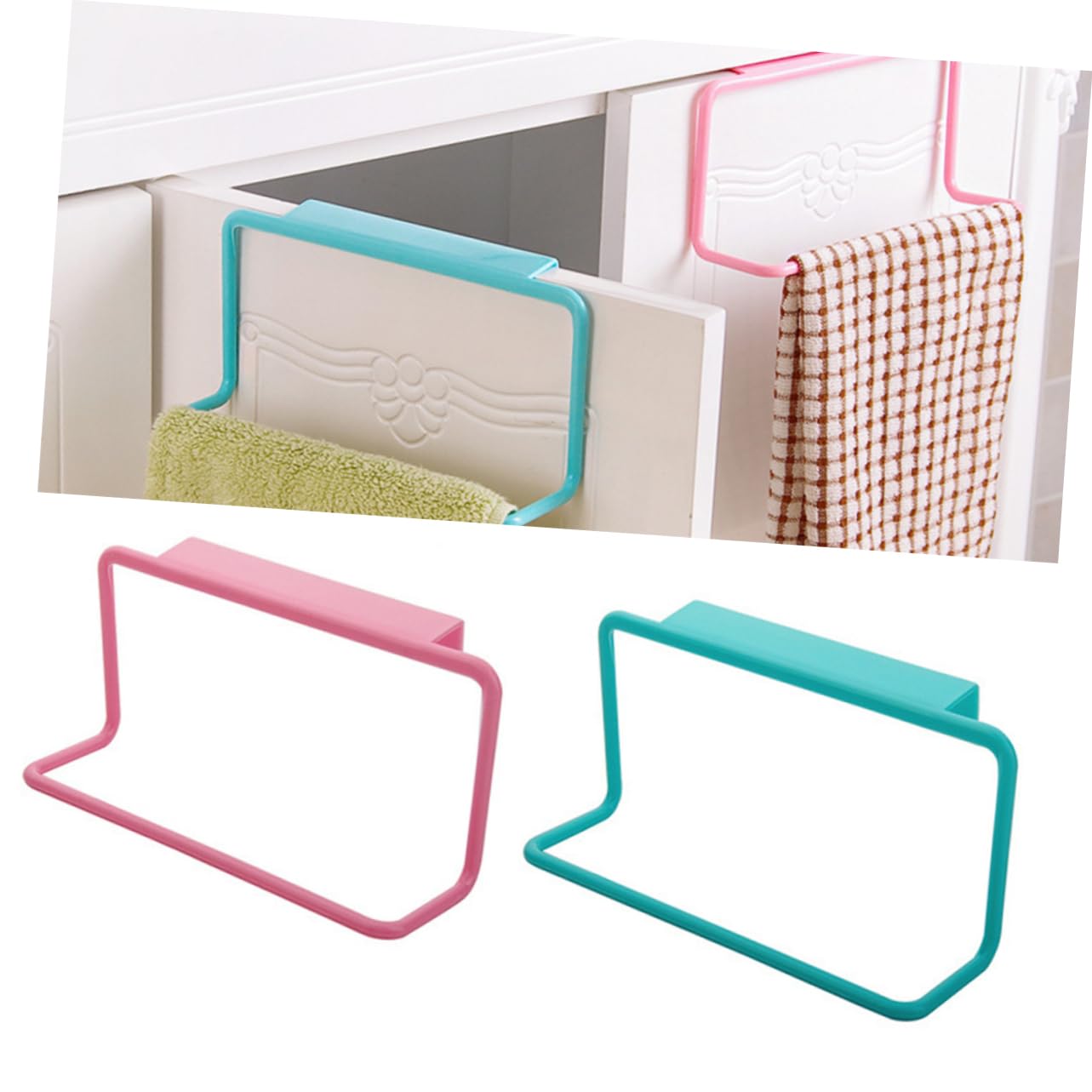 Cabilock Rag Hanger 2pcs Towel Holder Clothes Rack Hangers Duster Cloth Shelf Duster Cloth Hanger Towel Shelf Rag No Trace Bathroom Towel Shelves