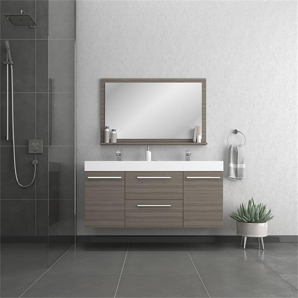 Alya Bath Ripley Bathroom Vanity, 60", Gray