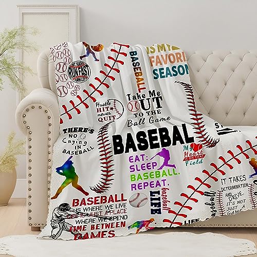 Baseball Gifts for Boys 8-12,Baseball Blanket Warm Soft Baseball Throw Blankets 60X50 Inches,Baseball Gifts Baseball Lovers/Team Player Blankets Gift for Girls Boys Men (Baseball)