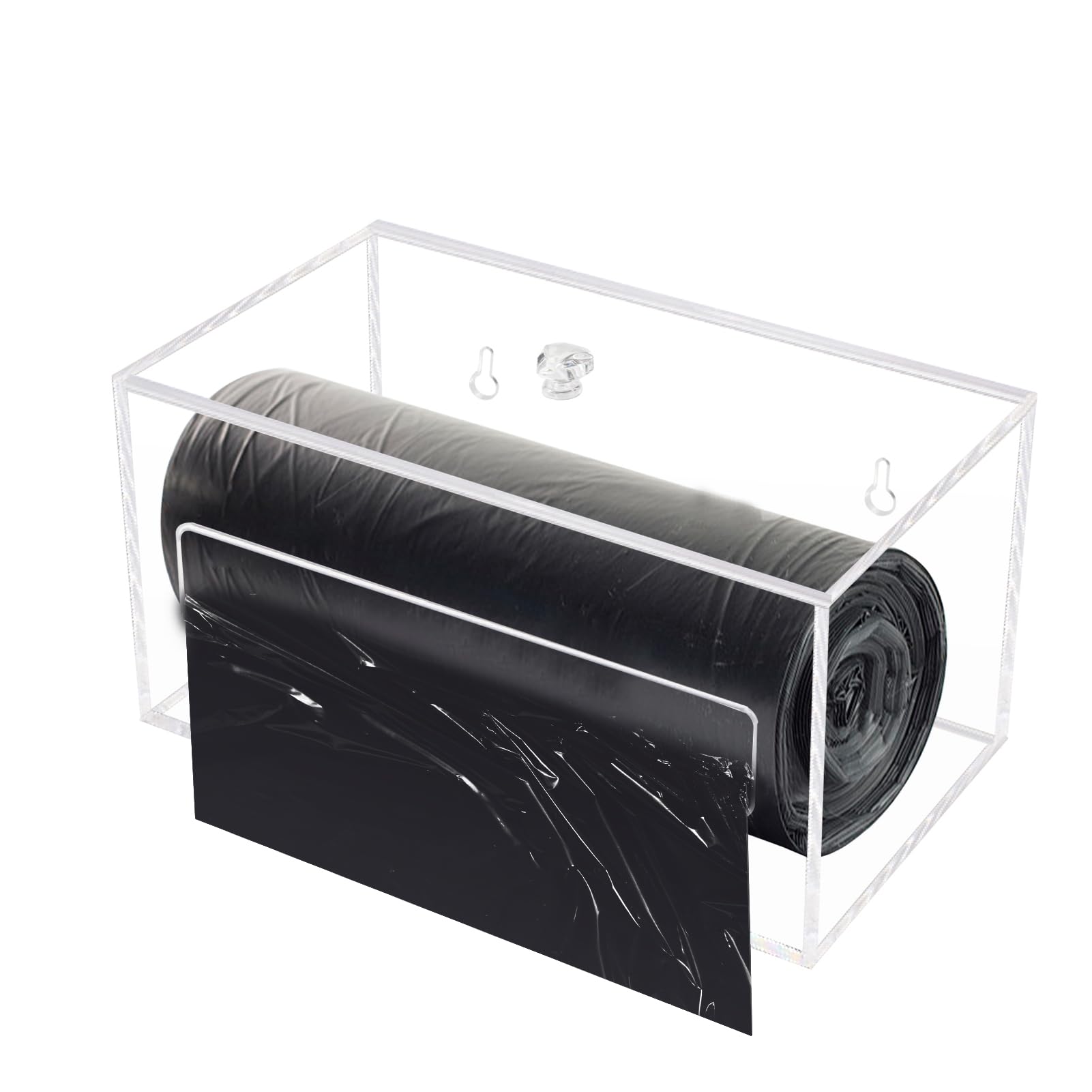 Trash Bag Organizer Dispenser, Acrylic Garbage Bag Holder Dispenser, Trash Bag Roll Dispenser for Wall Mount