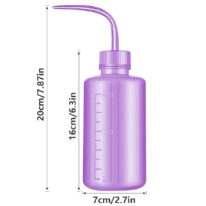 DERSTRA Wash Bottles - 2pcs 250ml Safety Wash Bottle Watering Tools, Economy Plastic Squeeze Bottle Medical Label Green Soap Cleaning Washing Bottle (Purple)