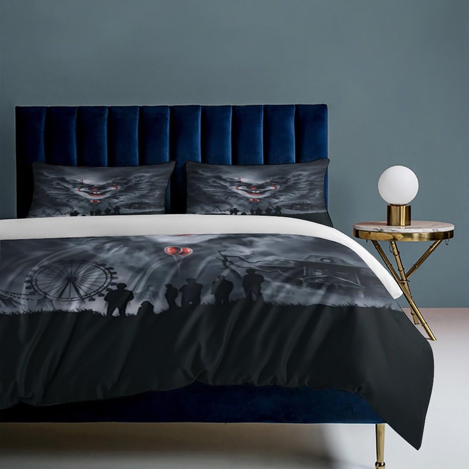 Horror 3-Pcs Bedding Set Includes 1 Duvet Cover and 2 Pillowcases​, Soft Comfortable Breathable Bedroom Decoration 86"x70"