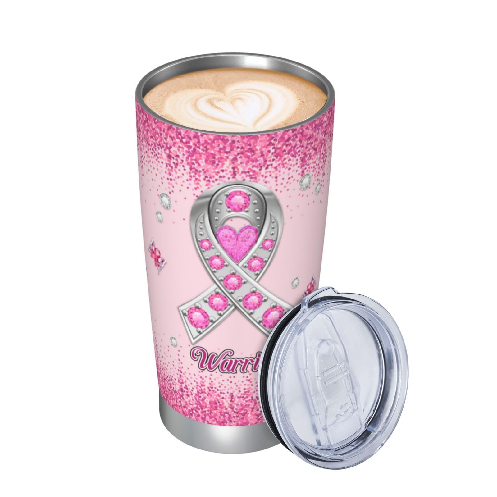 Breast Cancer Gifts for Women, Breast Cancer Gifts Stainless Steel Tumbler 20oz, Breast Cancer Awareness Gifts, Breast Cancer Survivor Gifts for Women, Pink Ribbon Gifts for Breast Cancer Patients