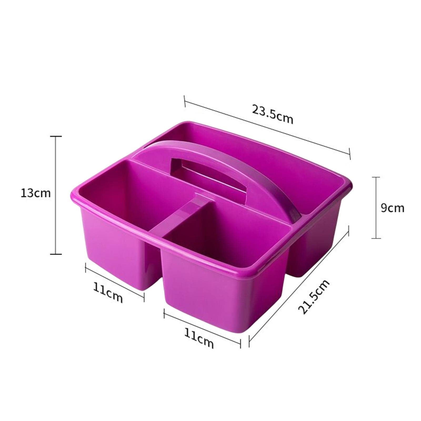 Duiaynke Storage Caddy, with Handles and 3slots Compartments Storage Basket, for Office Home Children's Room School Supplies (Purple)