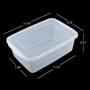 Innouse 4 Packs 6.5 Quart Clear Storage Bin, Plastic Latching Storage Container Box with Lid