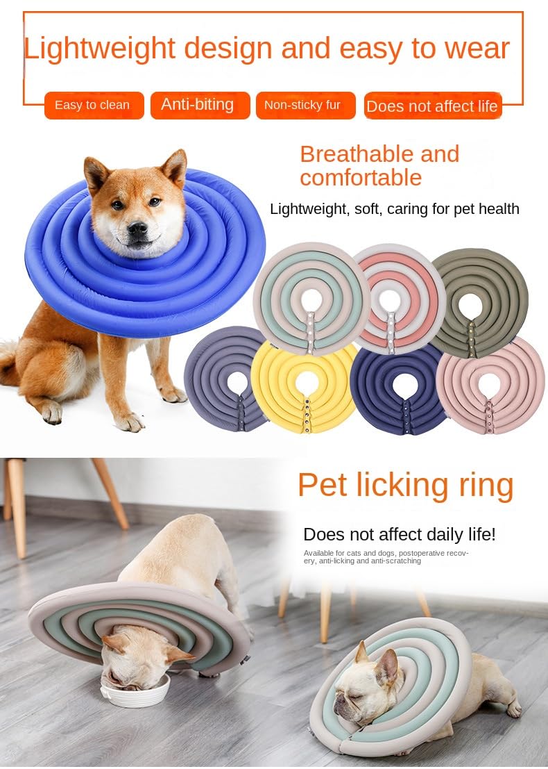 Dog Cone Collar, Inflatable Dog Neck Donut Collar Alternative After Surgery, Soft Protective Recovery Cone for Small Medium Large Dogs and Cats Puppies - Alternative Collar (Dark Blue,XL)