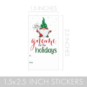 Christmas Gnome Gift Tags, Peel and Stick Christmas Gift Tags, Gnome Christmas Wrapping Paper Supplies - 75 Gift Wrap Tags