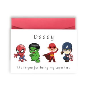 bennloos cute thank you card for daddy, hilarious father's day card for dad, lovely dad birthday gifts from son daughter children, happy birthday card for papa