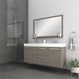 Alya Bath Ripley Bathroom Vanity, 60", Gray