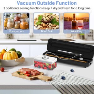 Housiwill Vacuum Sealer, Automatic Food Vacuum Sealer, Vacuum Sealer for Food with 6 Mode, for Dry/Moist Mode and Food Storage, Vacuum Food Saver, Starter Kit with 15 Seal Bags & Air Suction Hose