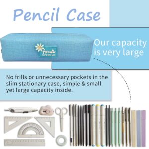 ONEDIGI Small Pencil Case Student Pencil Pouch Cute Pencil Pouch Coin Pouch Cosmetic Bag Office Stationery Organizer For Teen School-Blue