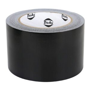 DOAY Black Duct Tape 3 Inches x 30 Yards - Heavy Duty, Upgraded to 9-Mil Thickness, Bright Color, Waterproof, Easy to Tear - Great for DIY, Repairs, Industrial, Professional Use, Indoor & Outdoor Use