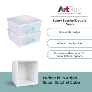 ArtBin Super Satchel Double Deep Compartment Box - Art Storage with 8 Removable Compartments, Smart Closure for Craft Supplies