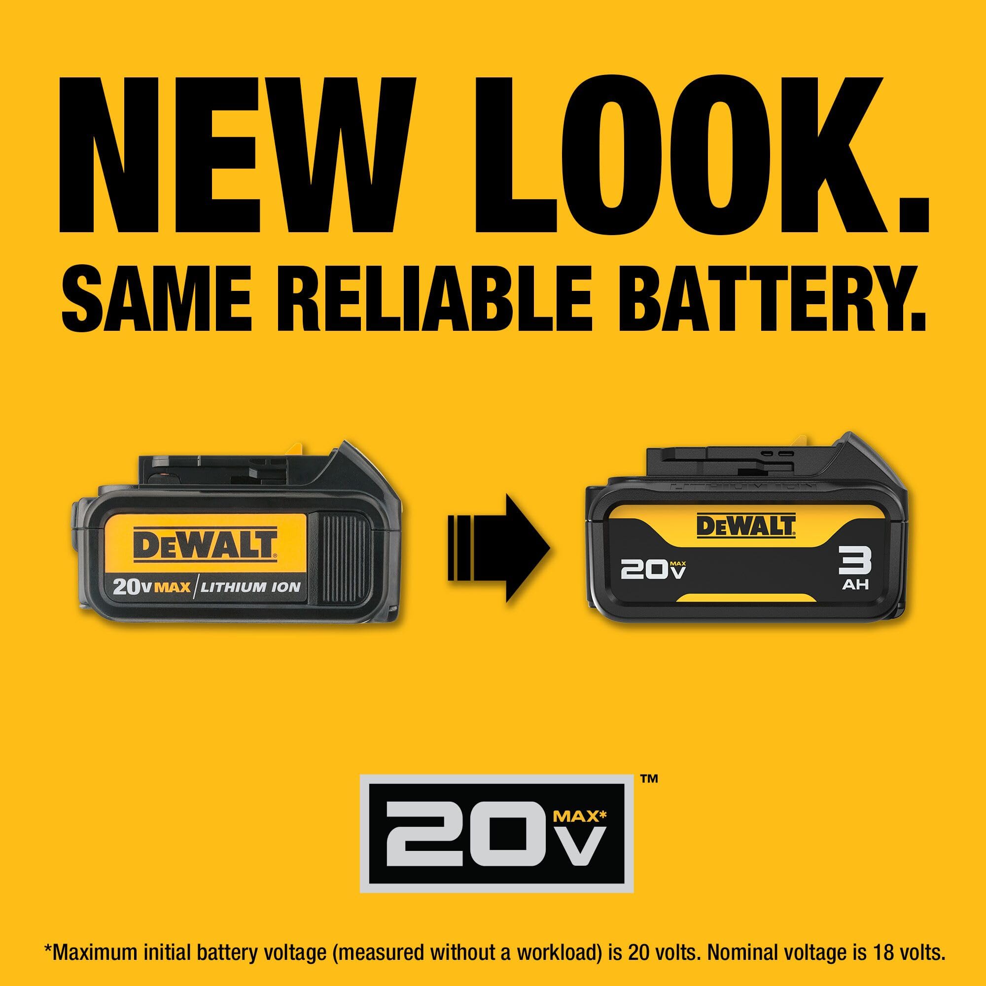 DEWALT 20V MAX Battery with LED Charge Indicator, 3 Amp Hour, 4 Pack (DCB200-4)