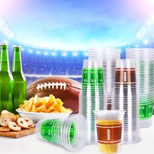 Gatherfun 100 Pcs 16oz Football Plastic Cups - Football Parties and Tailgate Events, Disposable & Convenient - Ideal Party Supplies & Party Favors for Football Themed Birthdays