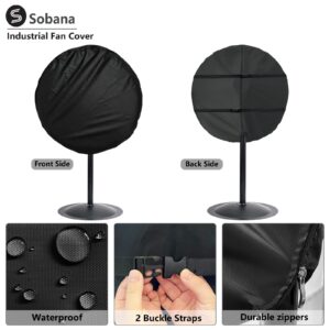 Sobana Wall Mount Fan Cover,Suitable for 18-20 Inch Industrial Fan and Pedestal Fan,Waterproof Dust Proof Proof Anti-UV Outdoor Fan Covers,Black