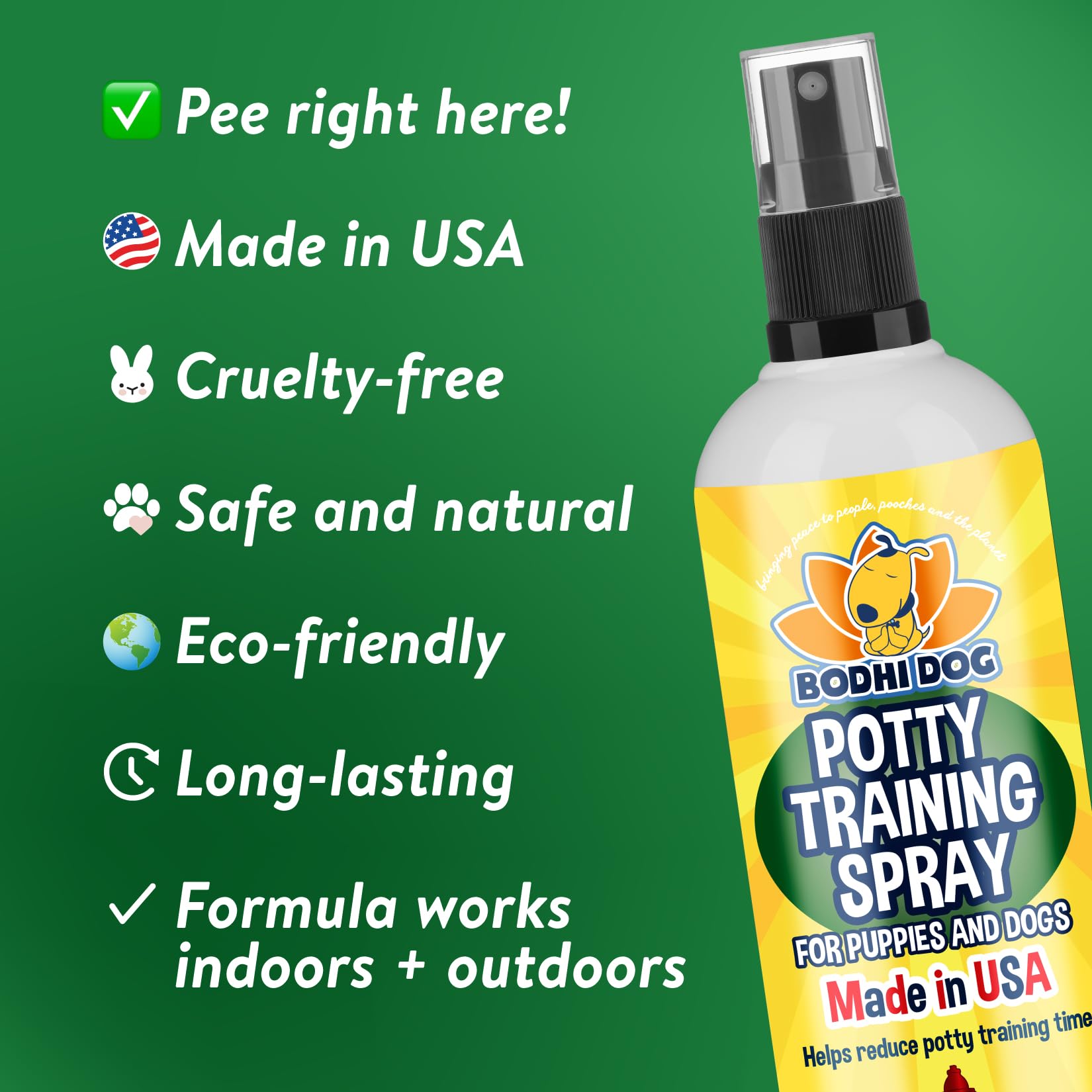 Bodhi Dog Potty Training Spray | Indoor Outdoor Potty Training Aid for Dogs & Puppies | Puppy Potty Training for Potty Pads | Made in USA (8oz)