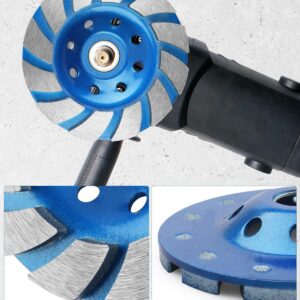 AOKLIT 4.5 Inch Concrete Grinding Wheel 4 1/2 Inch for Angle Grinder,2 Pcs 12-Segment Diamond Cup Grinder Wheel for Grinding and Polishing Stone Concrete Surface, Stones, Cement, Marble