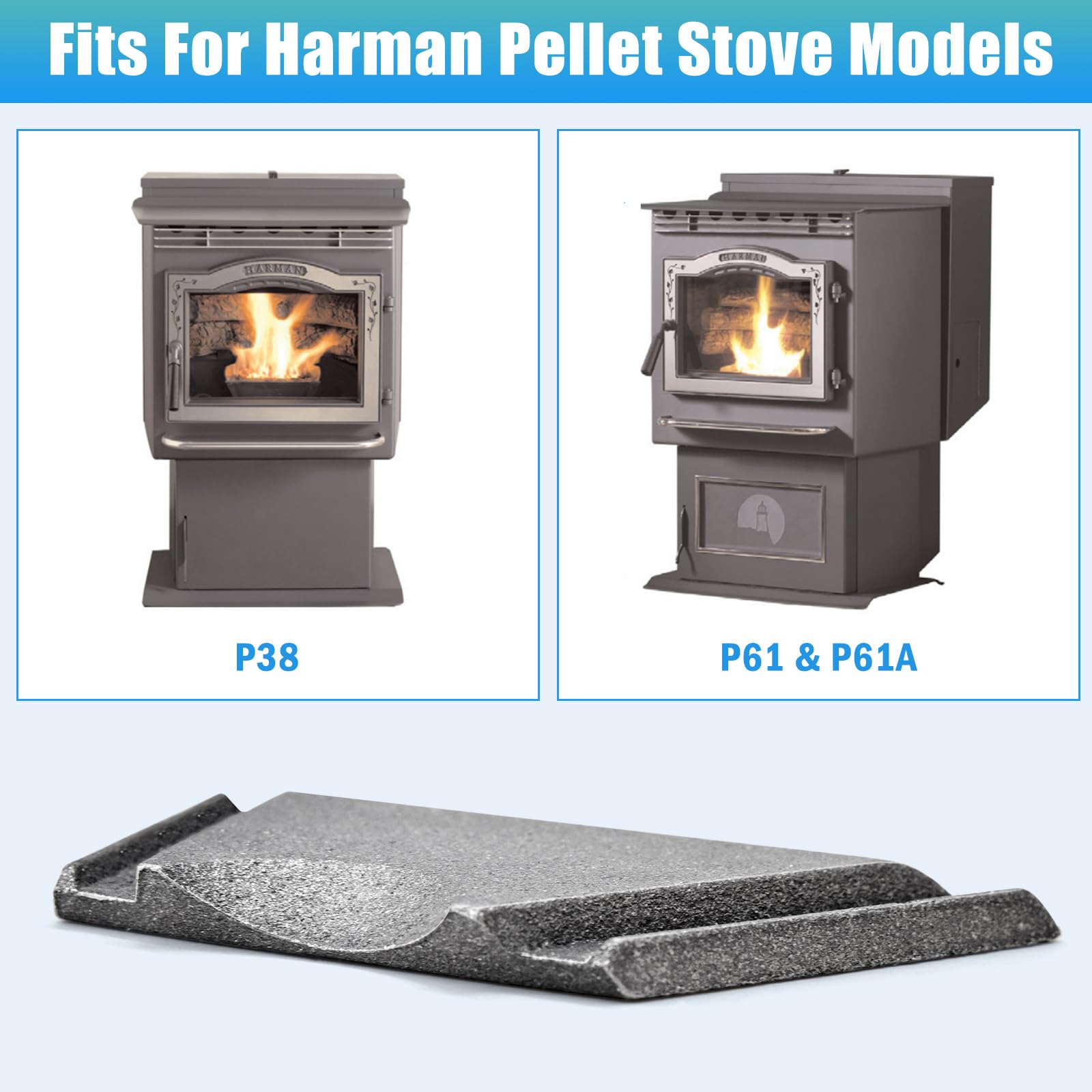 Adviace 3-00-08534 Flame Guide for Harman P61, P38, P61A, PF100, PP38+, P38+, Invincible RS & Insert, PF120, PB105, Pellet Pro 2, Accentra FS Pellet Stoves, Pellet Stove Parts for Harman P61 P61A P38